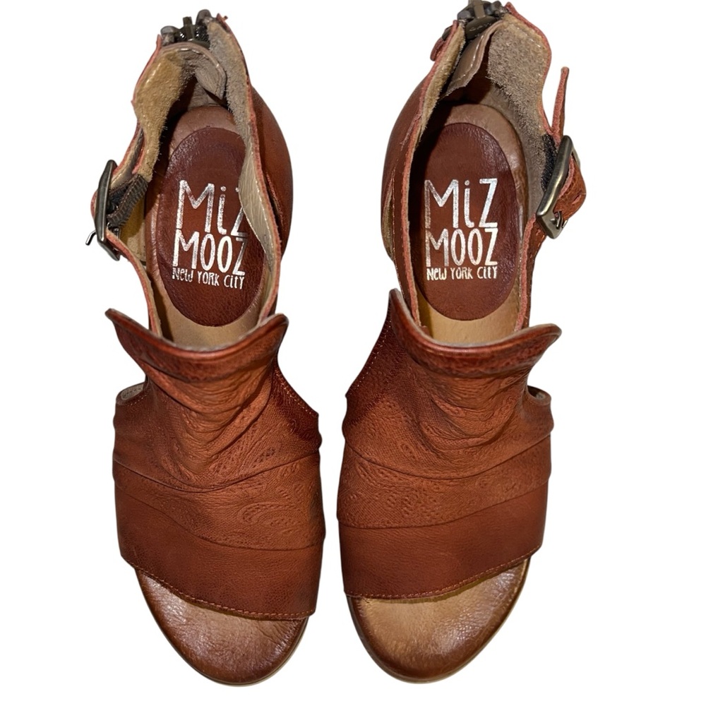 Miz Mooz Women’s Corra Leather Heeled Sandals In Brick Sz 37